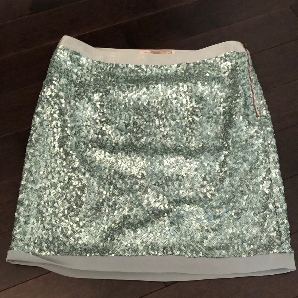BNWOT F21 Sequin Blue-Green Mini Skirt